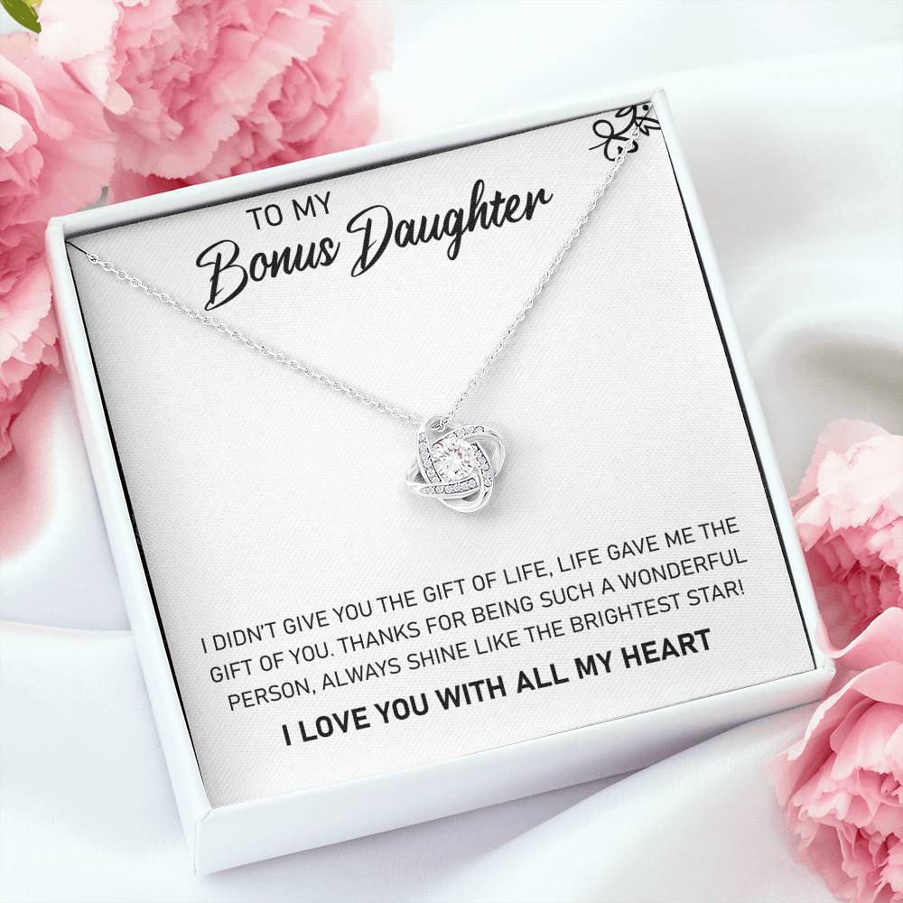 To My Bonus Daughter | Love Knot Necklace