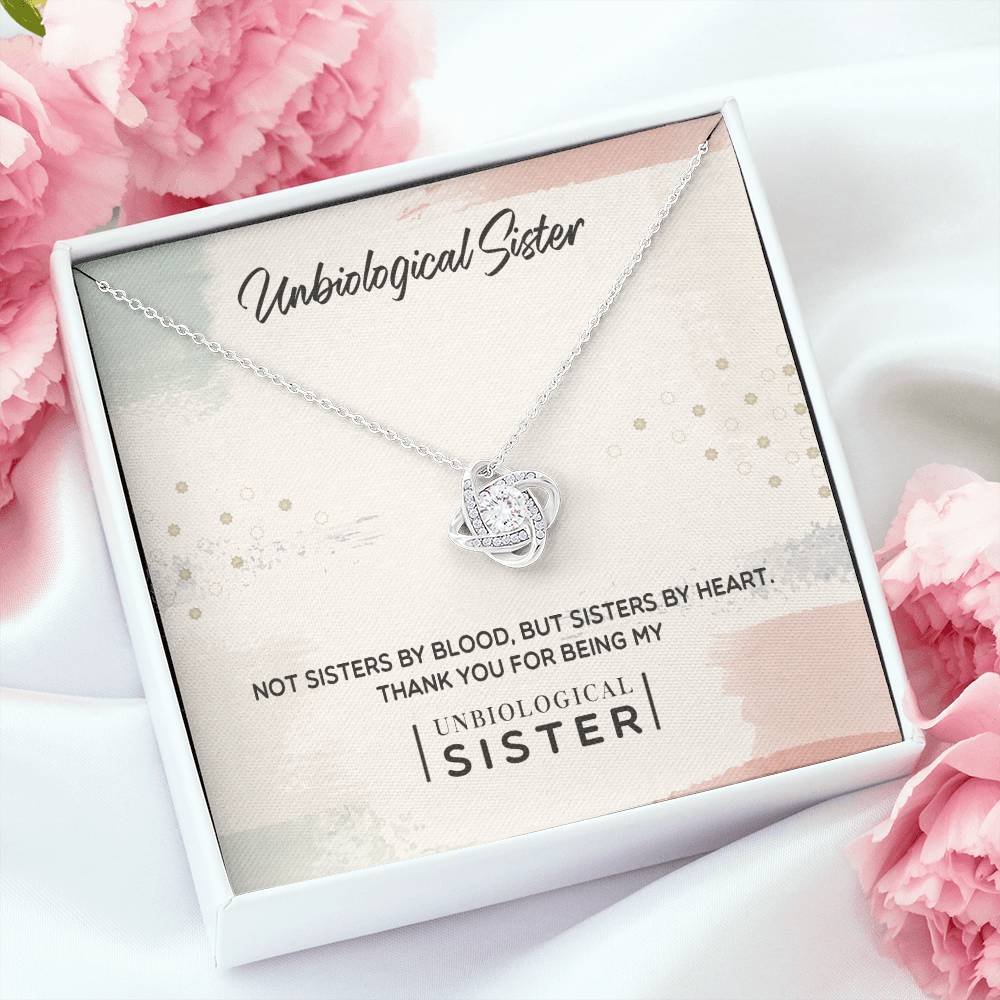 To My Unbiological Sister | Sisters By Heart | Love Knot Necklace