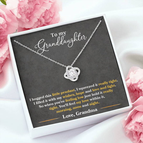 To My Granddaughter | Love Grandma | Love Knot Necklace