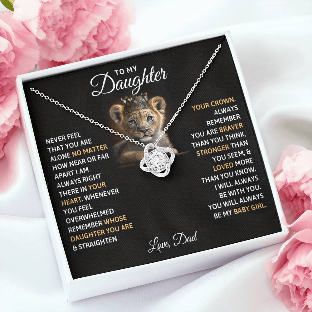 To My Daughter | Love Dad | Love Knot Necklace