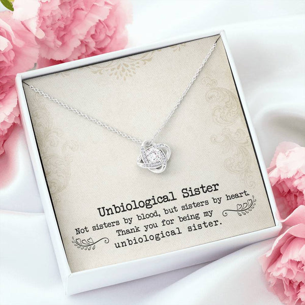 To My Unbiological Sister | Sister By Heart | Love Knot Necklace