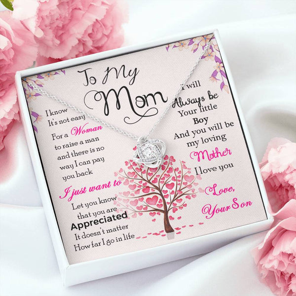 To My Mom | Love Your Son | Love Knot Necklace