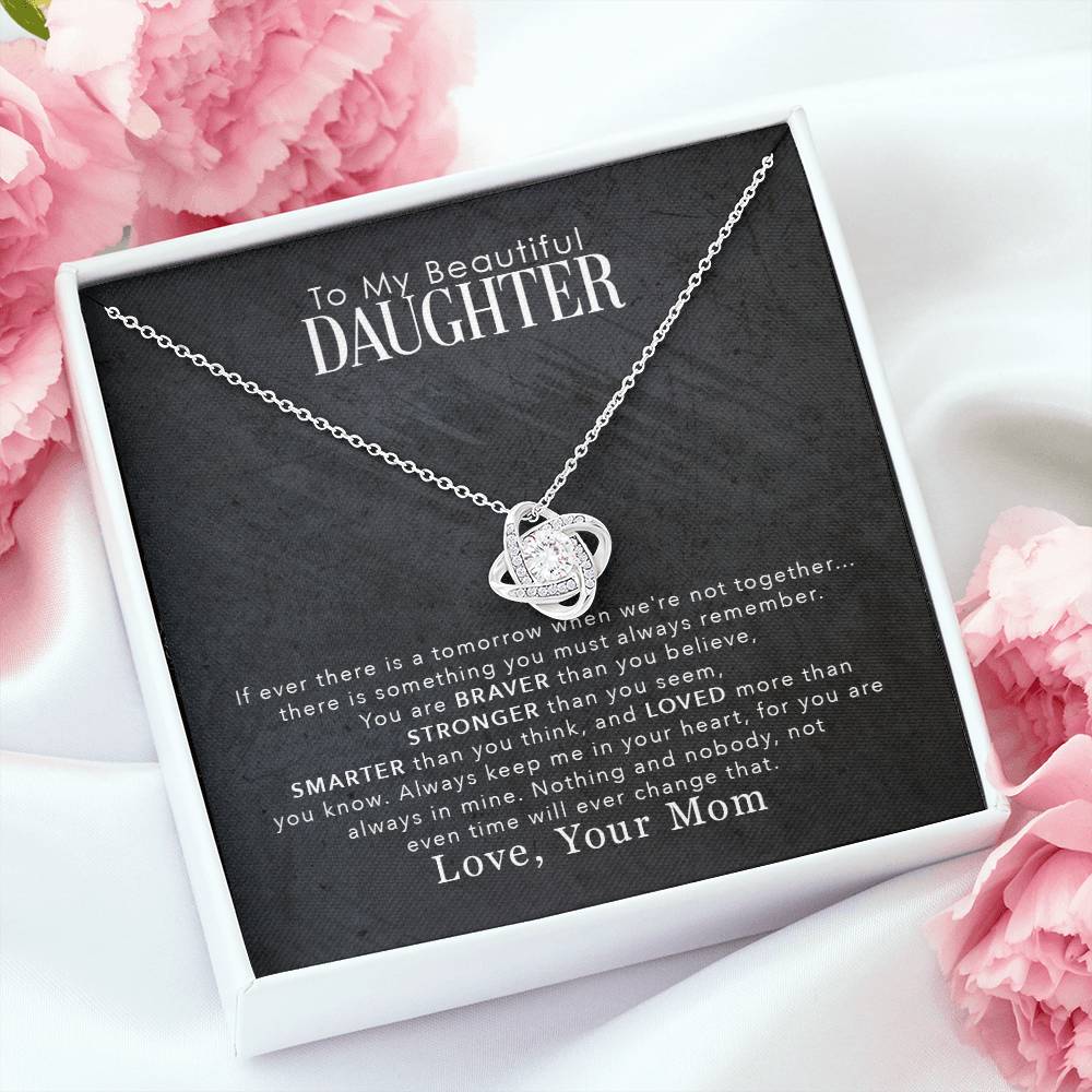 To My Beautiful Daughter | Love Your Mom | Love Knot Necklace