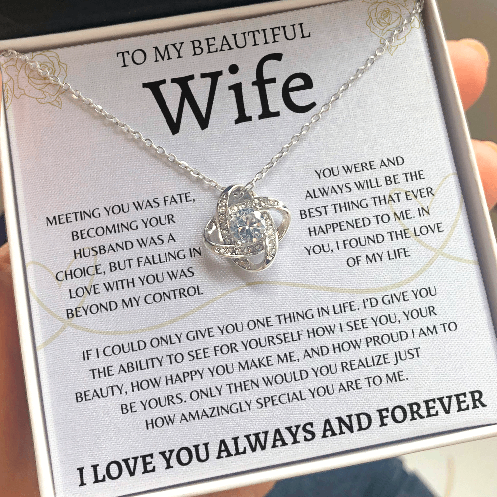 To My Beautiful Wife  | Love Knot Necklace