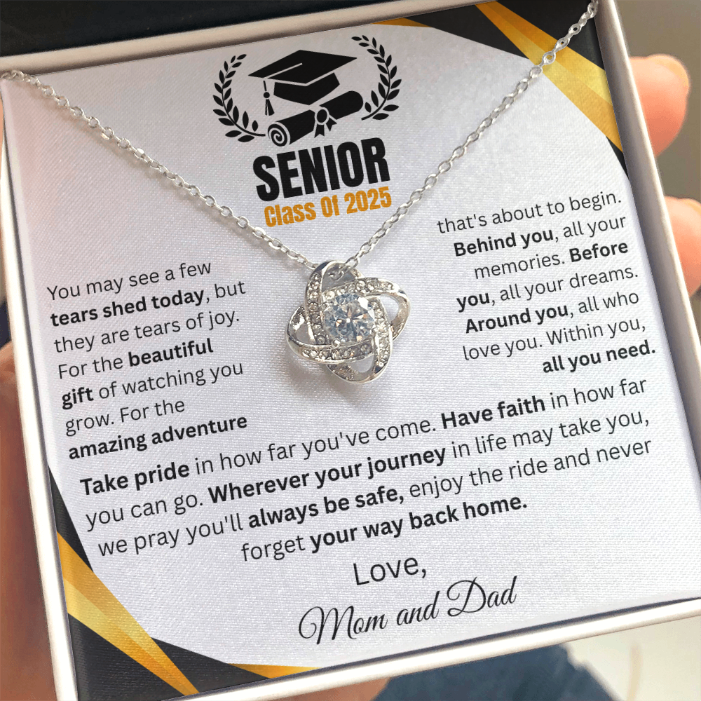 Gift For Graduation | "Take Pride In How Far You've Come" | Love Knot Necklace