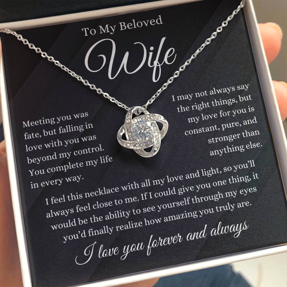 To My Wife | Falling In Love With You | Love Knot Necklace