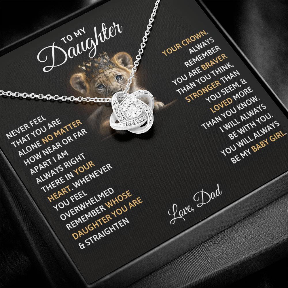 To My Daughter | Love Dad | Love Knot Necklace