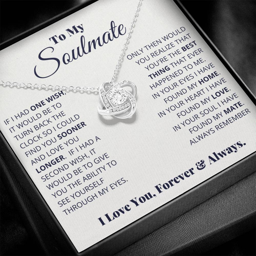 To My Soulmate | Love You Forever & Always |  Love Knot Necklace