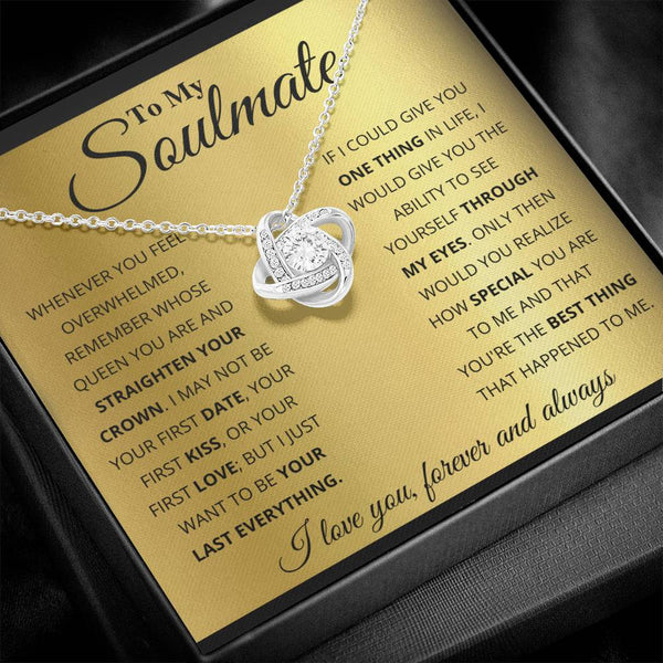 To My Soulmate | I Love You Forever And Always | Love Knot Necklace