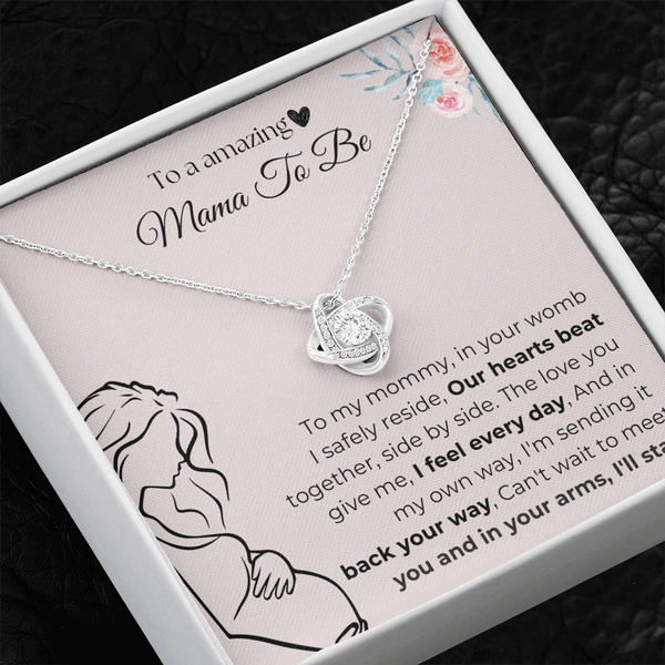 Mama To Be | Our Hearts Beat Together | Love Knot Necklace