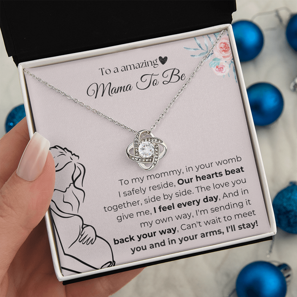 Mama To Be | Our Hearts Beat Together | Love Knot Necklace