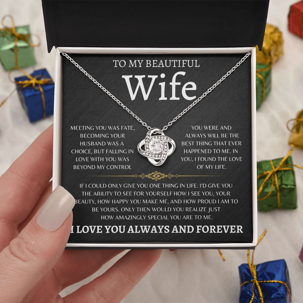 To My Beautiful Wife | Love Knot Necklace