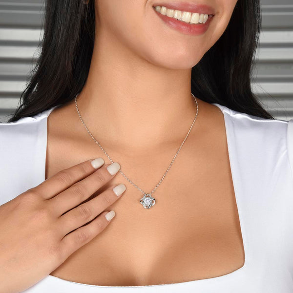 To My Daughter Gift -This Lion Always Have Your Back - Love Knot Necklace