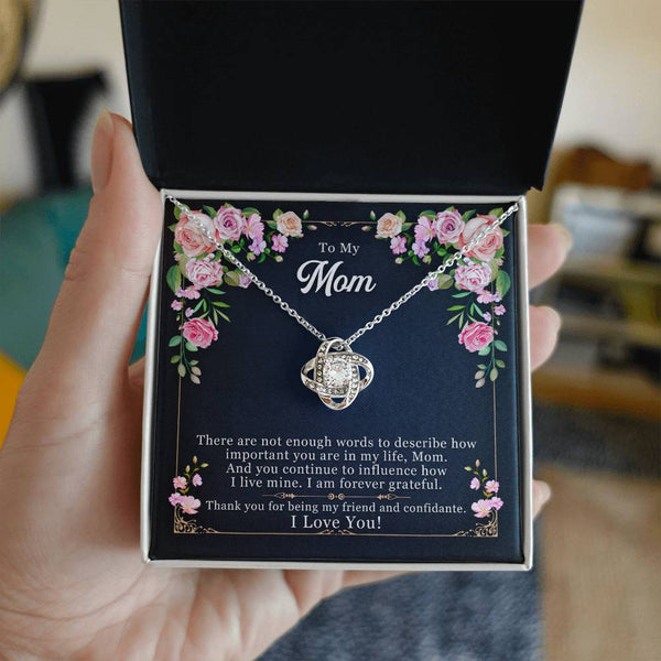 To My Mom | I Love You |  Love Knot Necklace