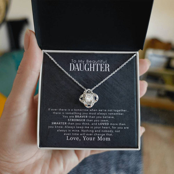To My Beautiful Daughter | Love Your Mom | Love Knot Necklace