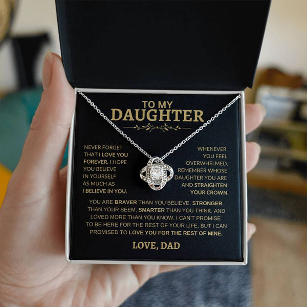 To My Daughter | Never Forget That I Love You | Love Knot Necklace