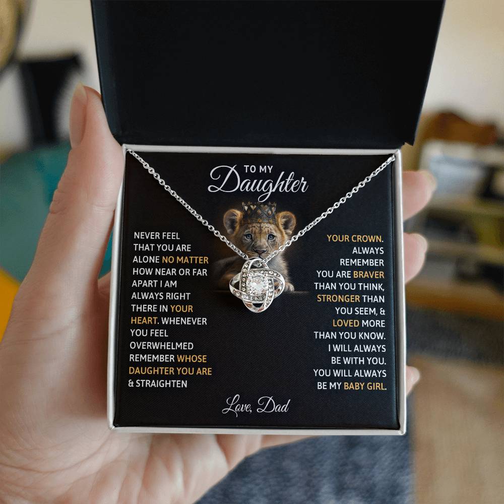 To My Daughter | Love Dad | Love Knot Necklace