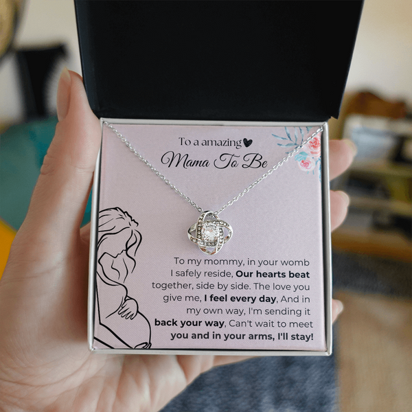 Mama To Be | Our Hearts Beat Together | Love Knot Necklace