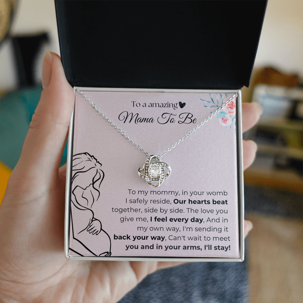 Mama To Be | Our Hearts Beat Together | Love Knot Necklace