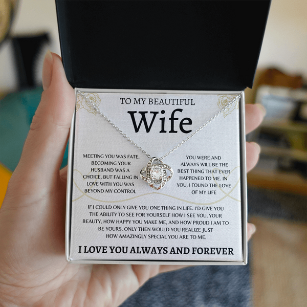 To My Beautiful Wife  | Love Knot Necklace