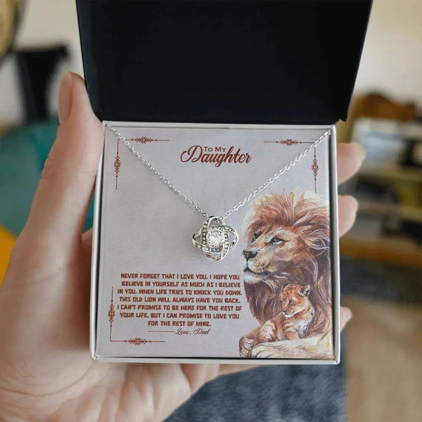 To My Daughter | Love Dad |  Love Knot Necklace