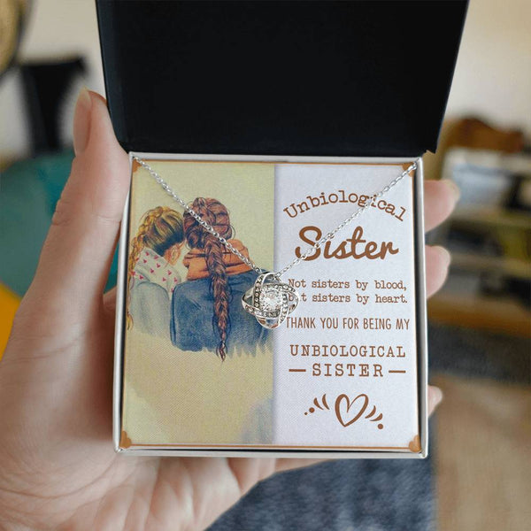 To My Unbiological Sister | Sisters By Heart | Love Knot Necklace