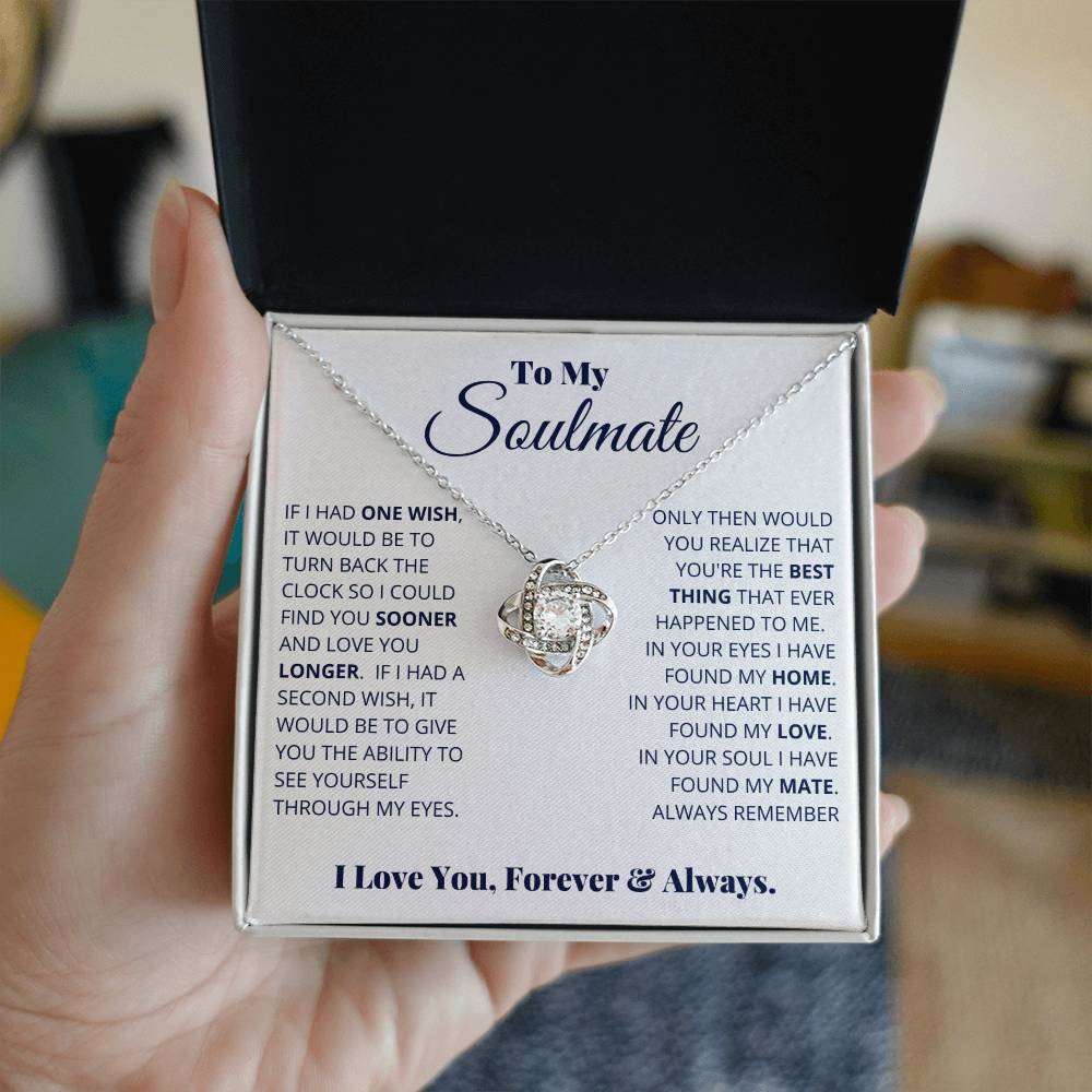 To My Soulmate | Love You Forever & Always |  Love Knot Necklace