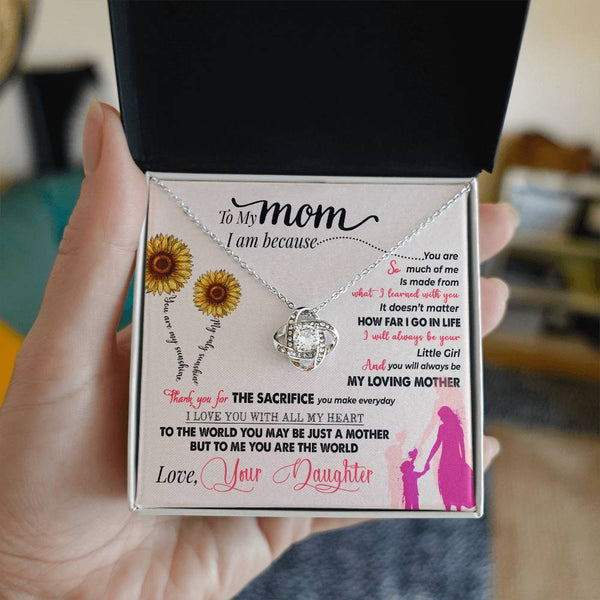 To My Mom | Loved Your Daughter | Love Knot Necklace