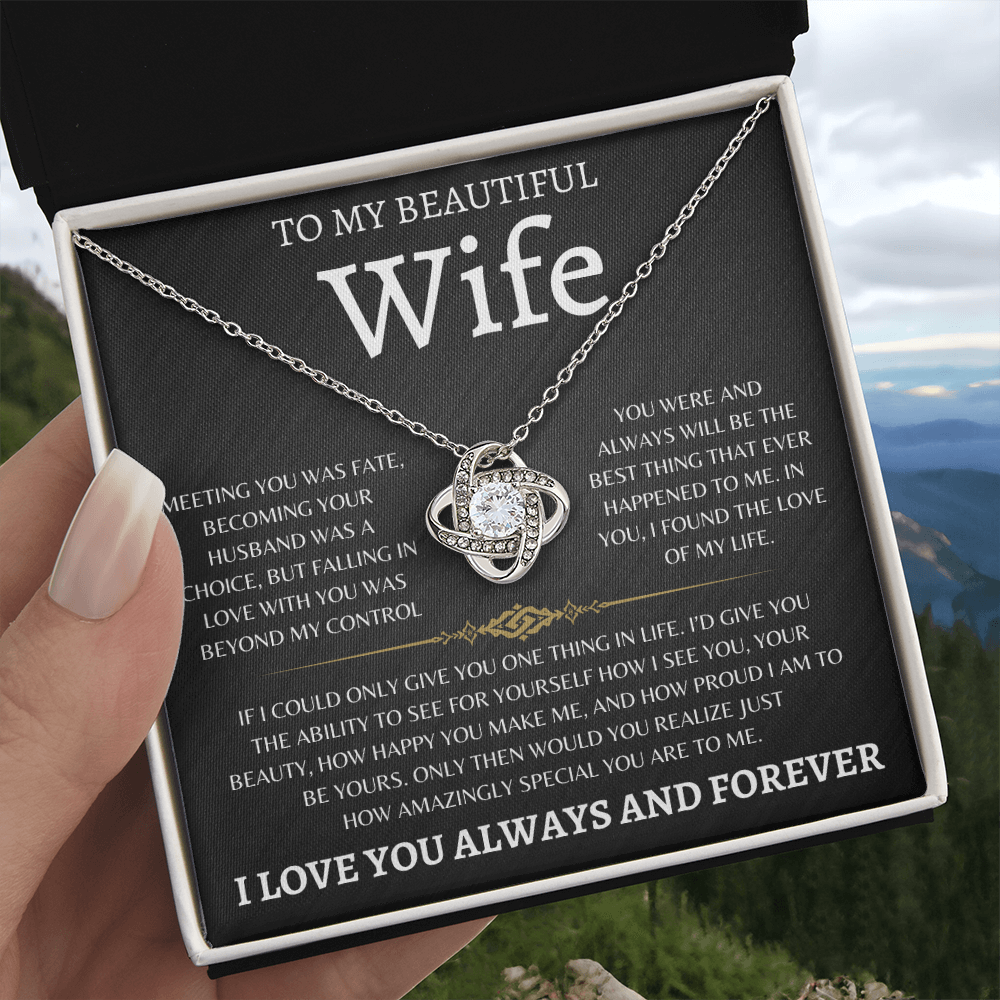 To My Beautiful Wife | Love Knot Necklace