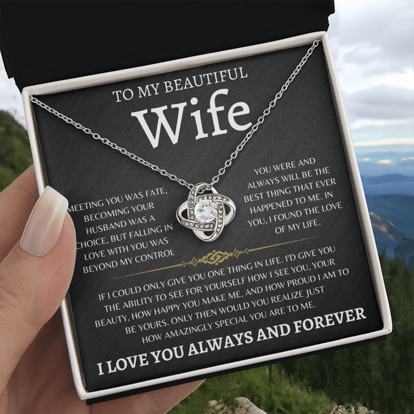 To My Beautiful Wife | Love Knot Necklace