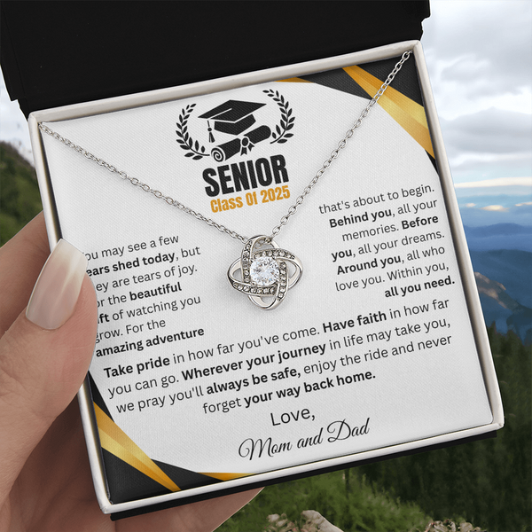 Gift For Graduation | "Take Pride In How Far You've Come" | Love Knot Necklace