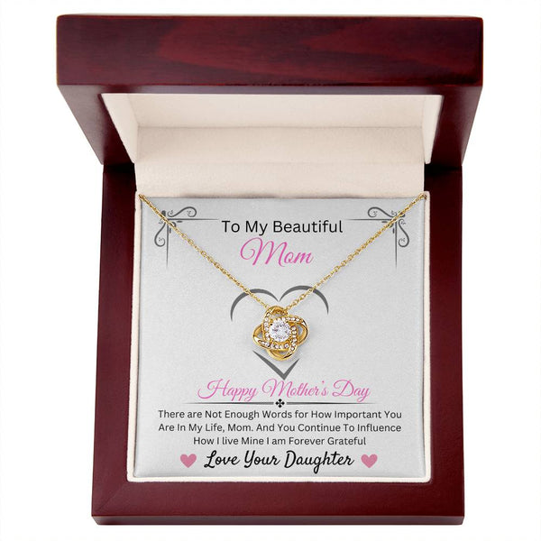 To My Beautiful Mom | Love Knot Necklace | Happy Mother's Day Mom