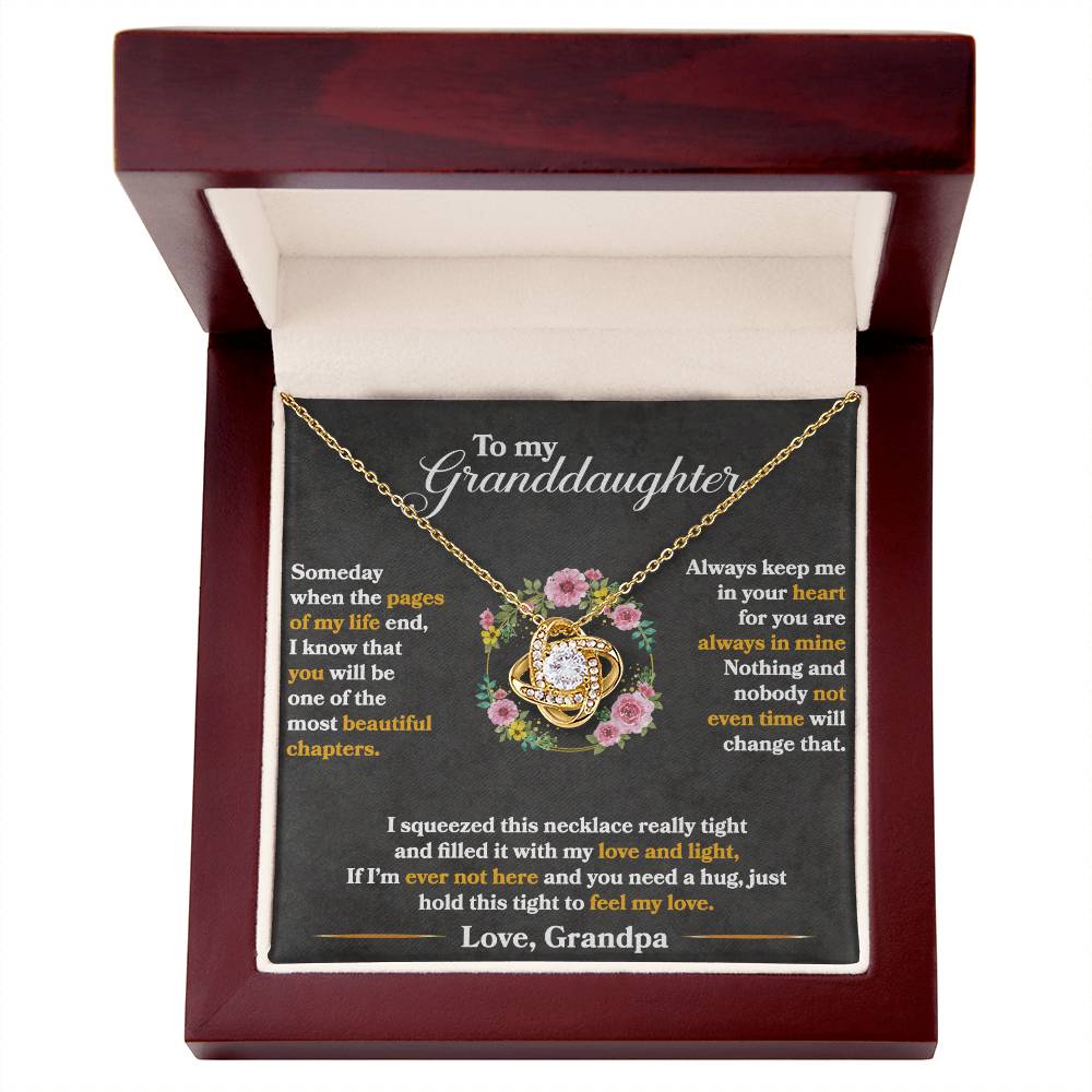 To My Granddaughter | Love Grandpa |Love Knot Necklace