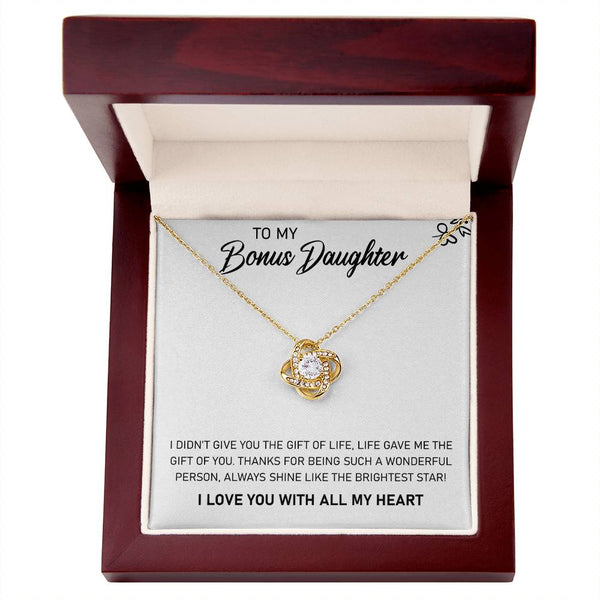To My Bonus Daughter | Love Knot Necklace