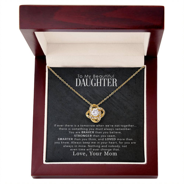 To My Beautiful Daughter | Love Your Mom | Love Knot Necklace