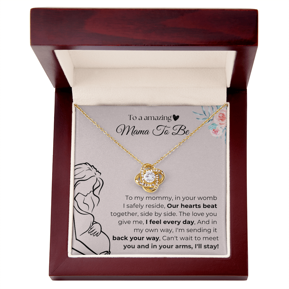 Mama To Be | Our Hearts Beat Together | Love Knot Necklace