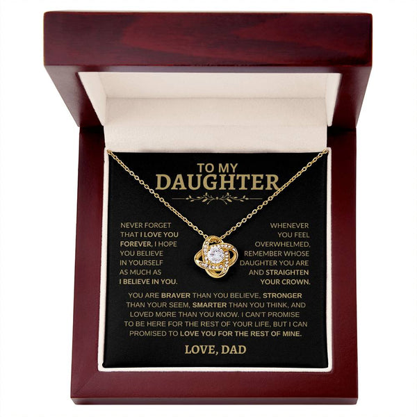 To My Daughter | Never Forget That I Love You | Love Knot Necklace