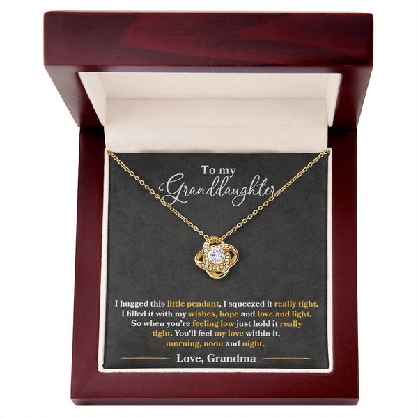 To My Granddaughter | Love Grandma | Love Knot Necklace