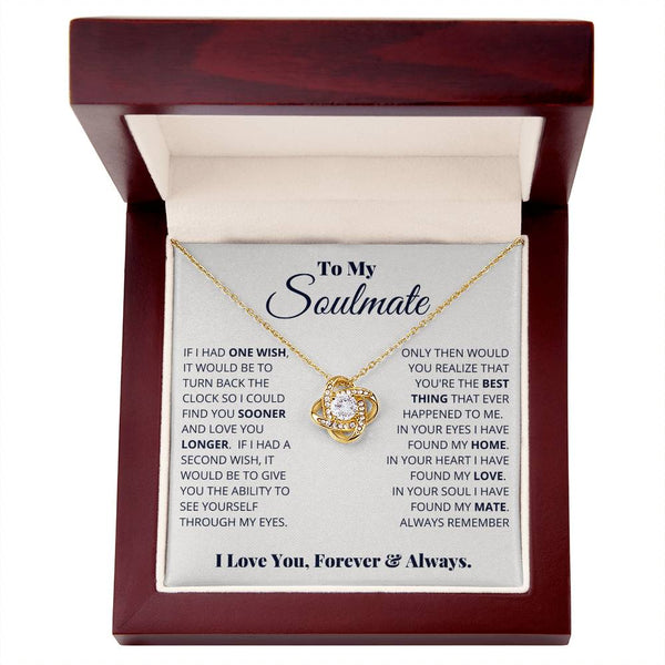 To My Soulmate | Love You Forever & Always |  Love Knot Necklace