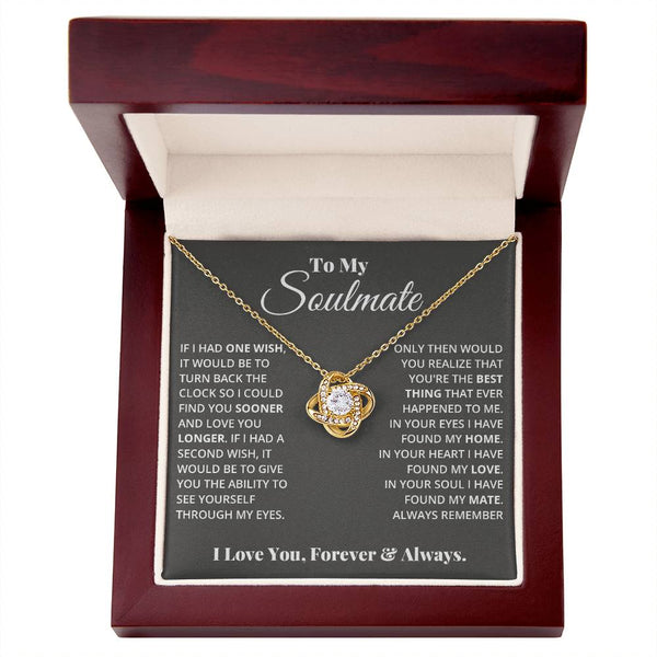 To My Soulmate | In Your Heart I Found My Love | Love Knot Necklace