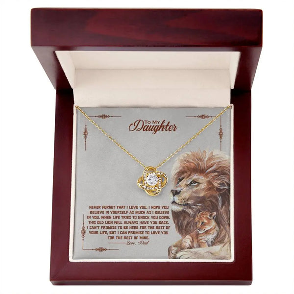 To My Daughter | Love Dad |  Love Knot Necklace