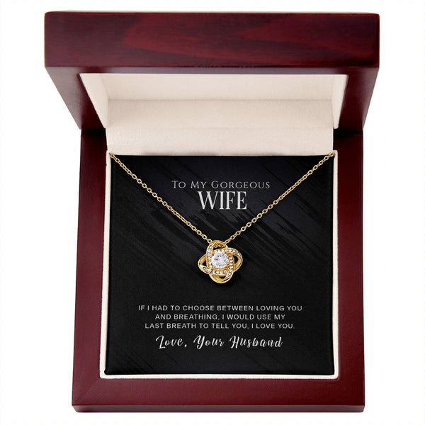 To My Wife | Love Your Husband | Love Knot Necklace