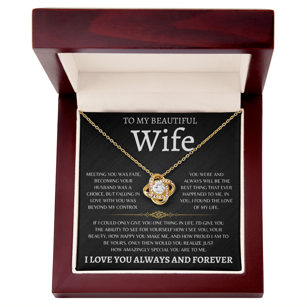 To My Beautiful Wife | Love Knot Necklace
