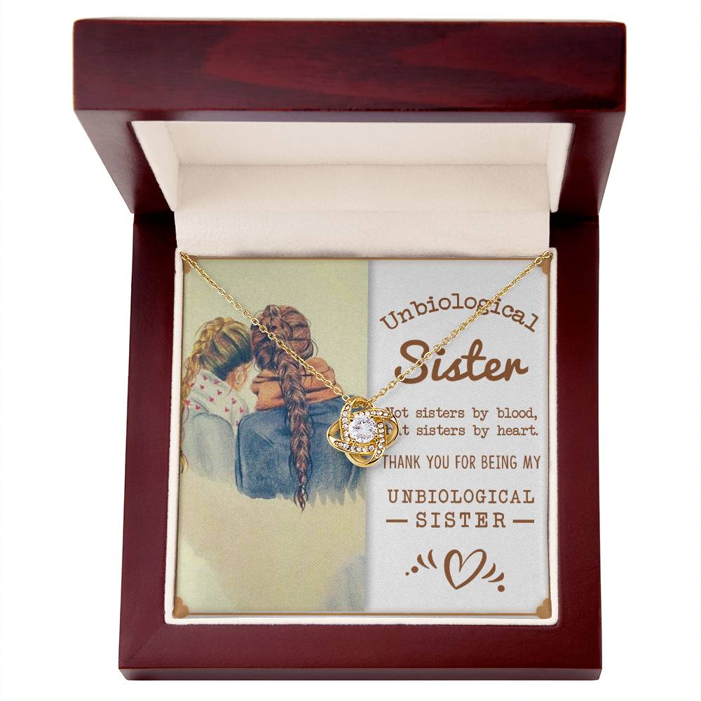 To My Unbiological Sister | Sisters By Heart | Love Knot Necklace