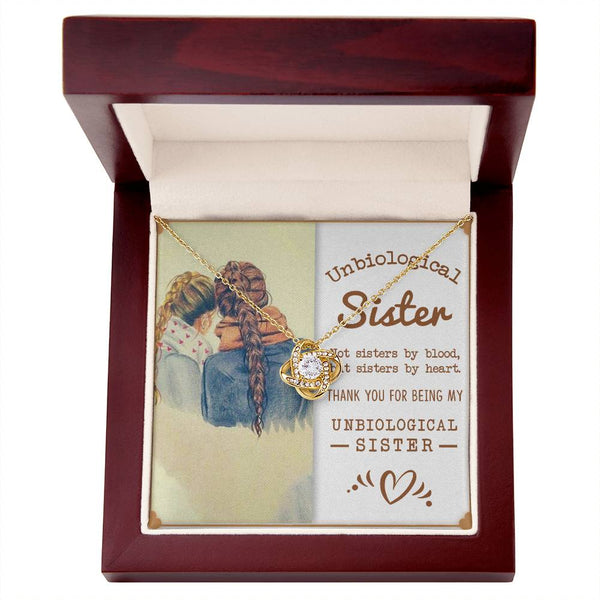 To My Unbiological Sister | Sisters By Heart | Love Knot Necklace