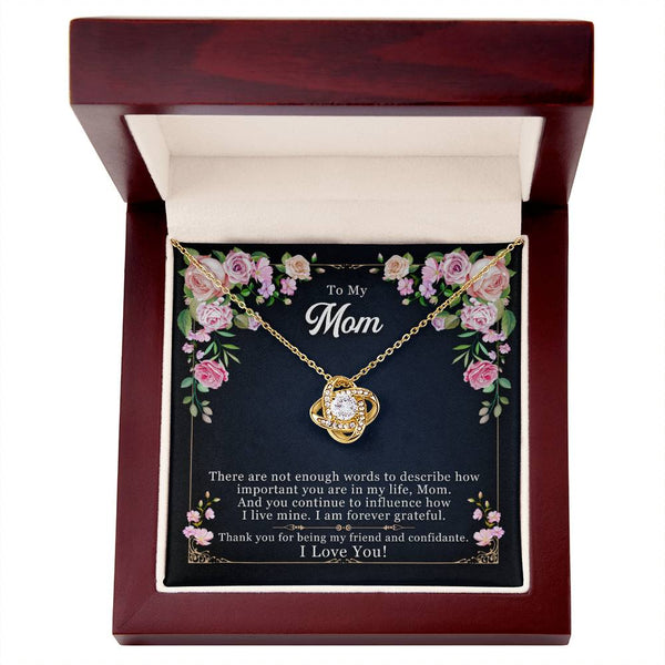 To My Mom | I Love You |  Love Knot Necklace