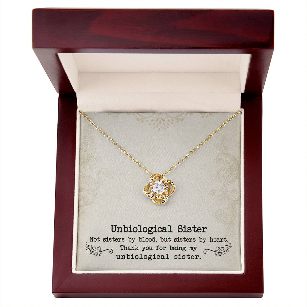 To My Unbiological Sister | Sister By Heart | Love Knot Necklace