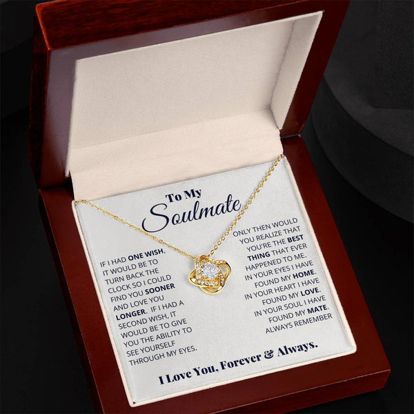 To My Soulmate | Love You Forever & Always |  Love Knot Necklace