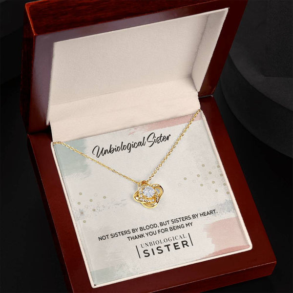 To My Unbiological Sister | Sisters By Heart | Love Knot Necklace