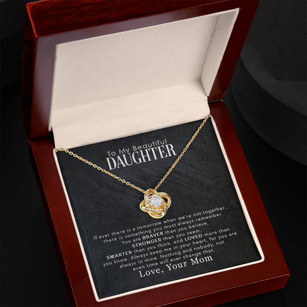 To My Beautiful Daughter | Love Your Mom | Love Knot Necklace